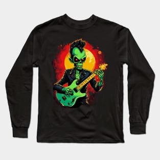 Rock music alien. Psychobilly Alien. Long Sleeve T-Shirt